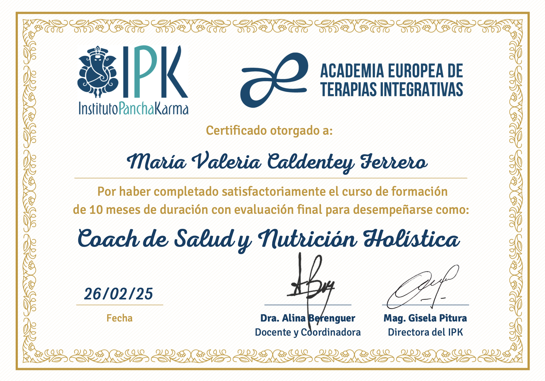 Certificado: Coach de Salud y Nutrición Holística