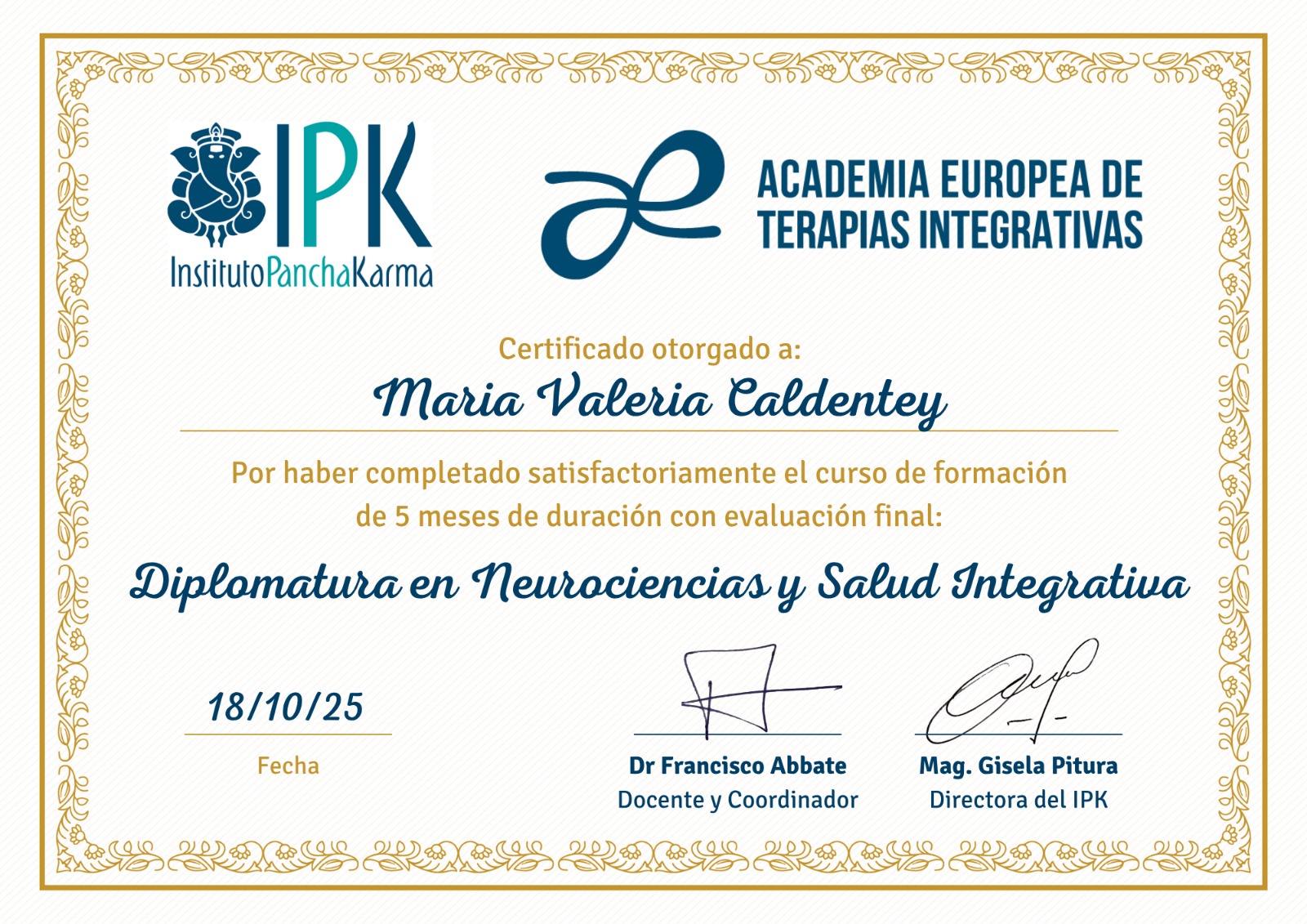Certificado: Diplomatura en Neurociencias y Salud Integrativa